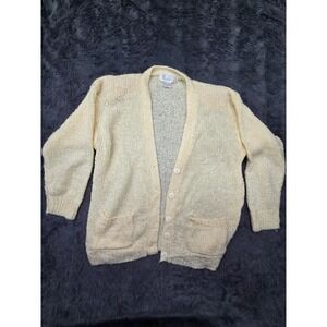 Western Connection Vintage Cream Knit Button Front Cardigan Sweater Womens Large